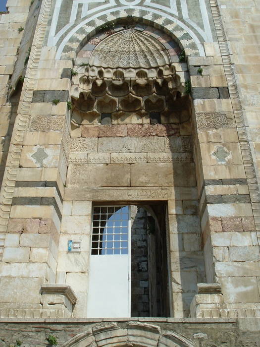 Ornately carved entry gate of Isa Bey Camii (Mosque) in Selçuk.