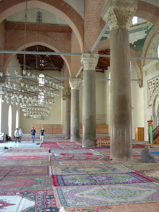 Prayer rugs inside the Isa Bey Camii (Mosque) in Selçuk.