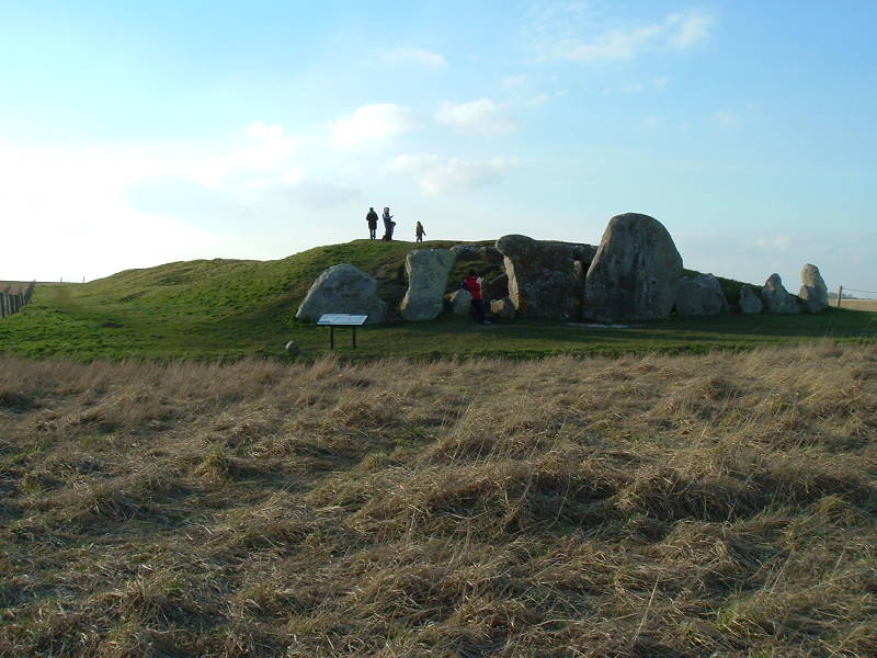 You enter the West Kennet Long Barrow at its east end.