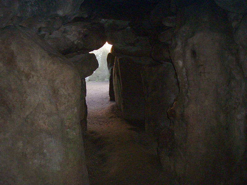 You can see out from the main chamber of the West Kennet Long Barrow.