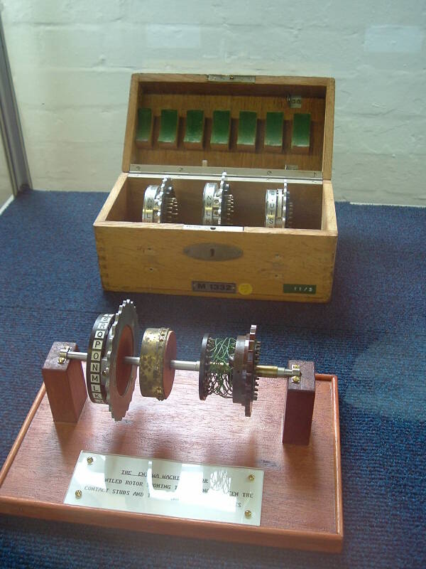Rotors from a German Enigma encryption device.