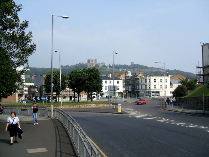 You see Dover Castle as you walk into town from the railway station.