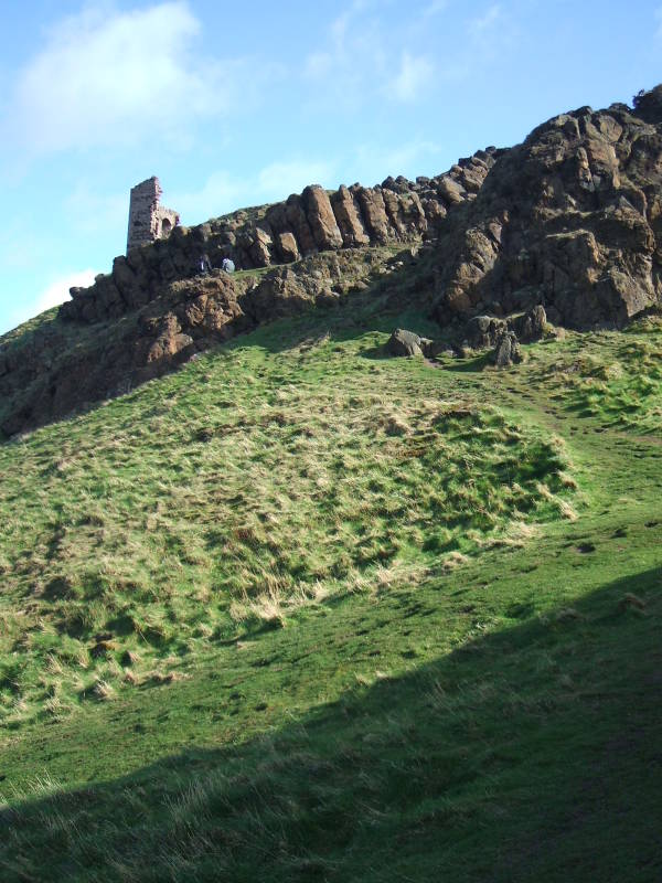 Starting our climb up Arthur's Seat from close to the Scottish Parliament.