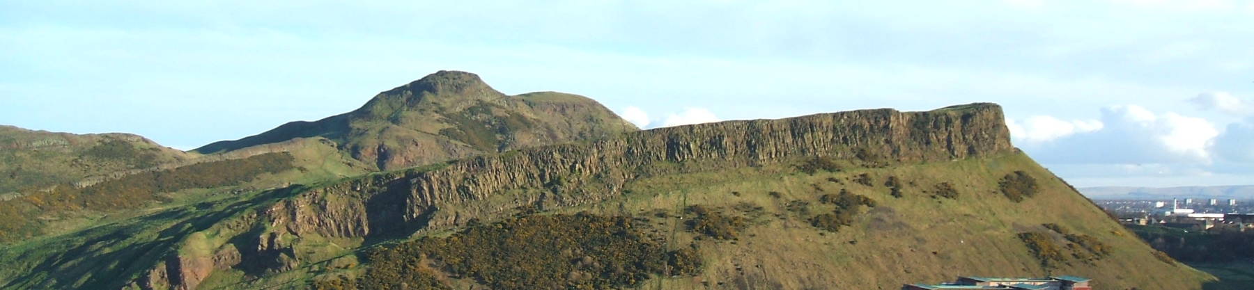 Arthur's Seat, an extinct volcano plug in Edinburgh.