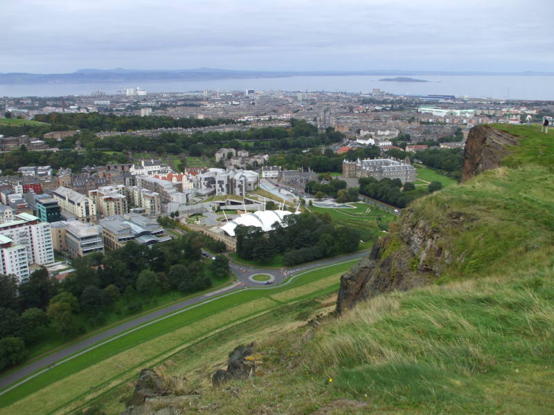 Salisbury Crags on the west side of Arthur's Seat in Edinburgh.