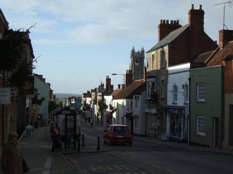 Looking down the High Street toward the Market Place.