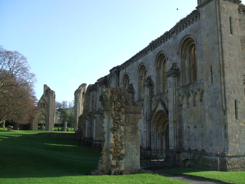 North exterior of Glastonbury Abbey.