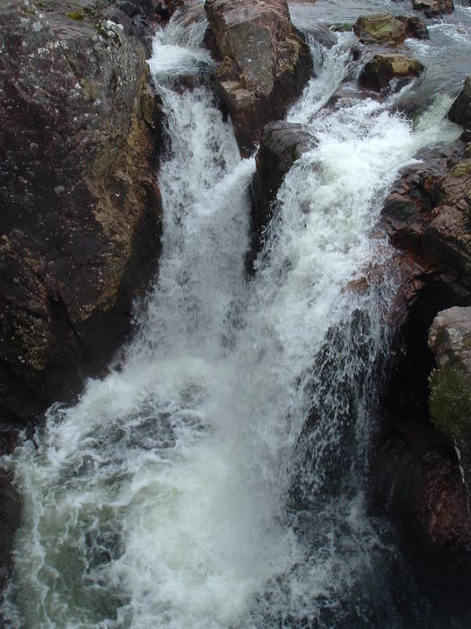 The Falls of Achriabhach along the River of Nevis, in Glen Nevis, in Scotland.