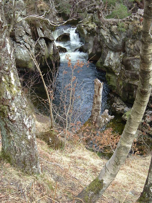 Smaller waterfalls along the Water of Nevis, in Glen Nevis, in Scotland.