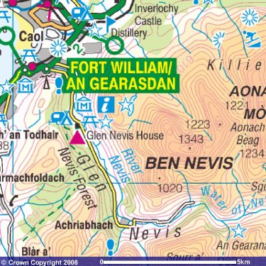 Fort William, Glen Nevis, and Ben Nevis, in Scotland.