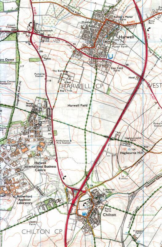 Map of a WWII glider base at Harwell, near Oxford.