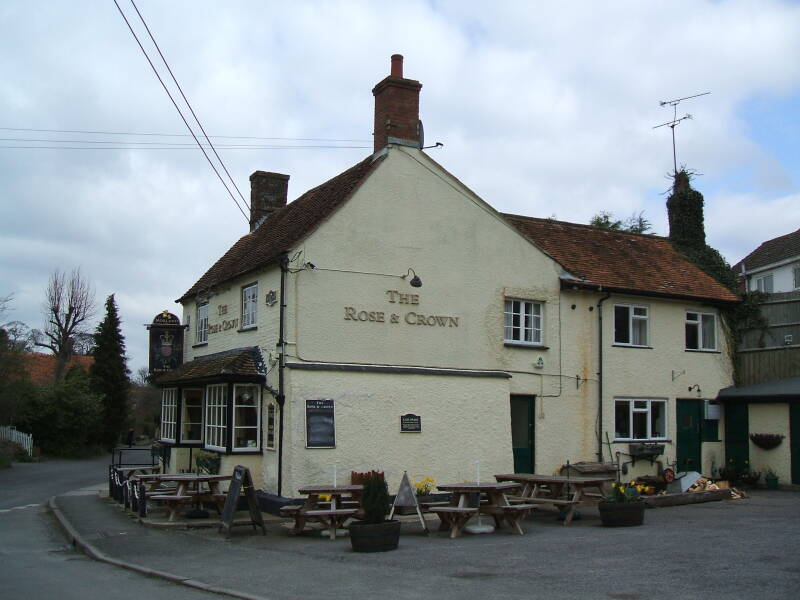 The Rose & Crown pub in Chilton, an English pub near a WWII glider base.
