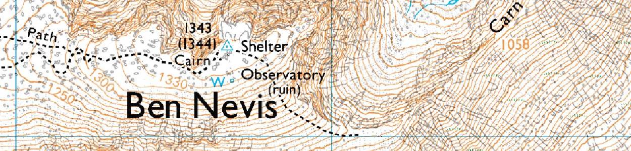 Map of the Ben Nevis summit