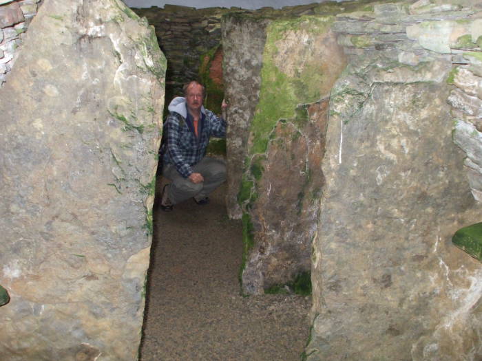 The main burial chamber in the Knowe of Onston.