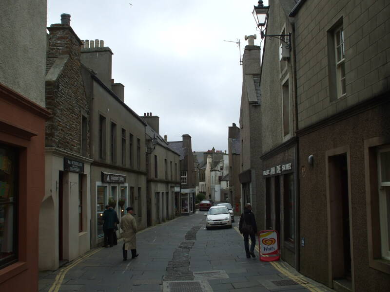 Victoria Street, the main street in Stromness, Orkney Islands.