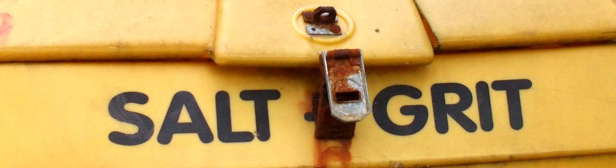 SALT GRIT label on a Scottish grit box.