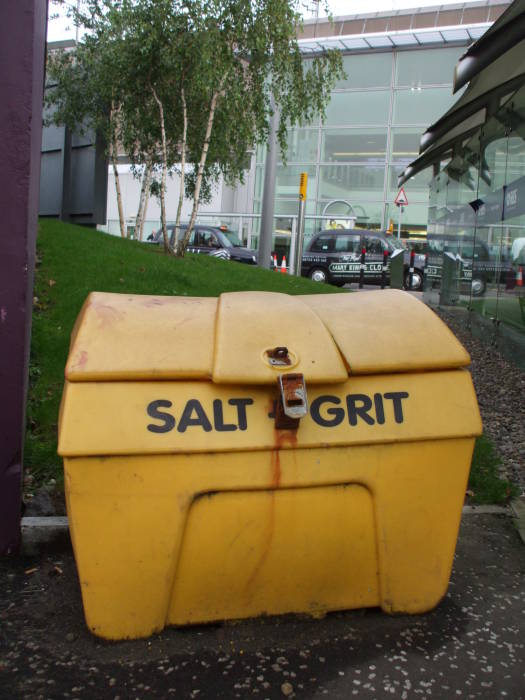 A grit box at Edinburgh Airport.