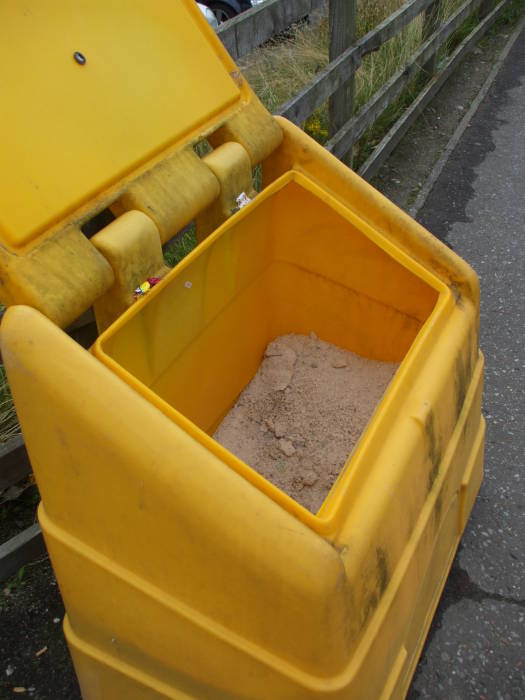 A grit box in Pitlochry, Scotland, in the Lower Highlands.