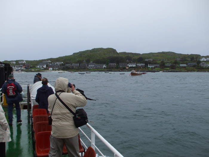 Arriving on Iona, the ferry approaches the village of Baile Mor.