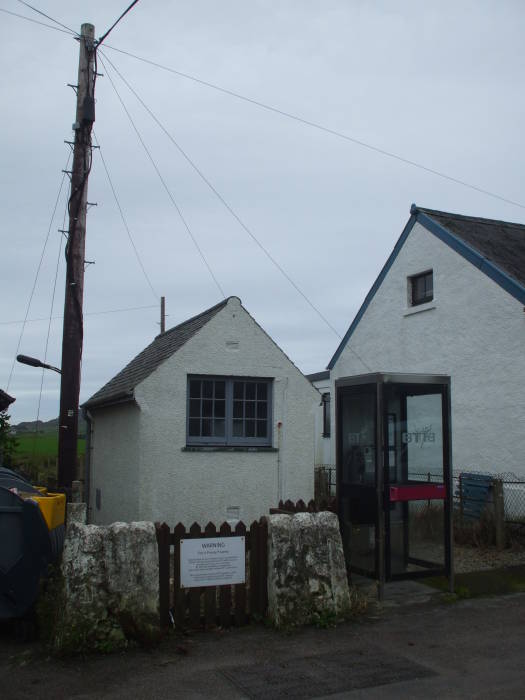 Tiny telephone exchange in Baile Mòr on the Isle of Iona.