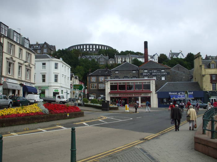 The Oban distillery in central Oban, near the waterfront and below the hilltop citadel.