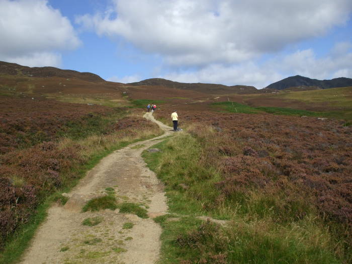 Trekking through the Scottish Highlands:  Summit of Ben Vrackie and Highland views in Pitlochry, Scotland.