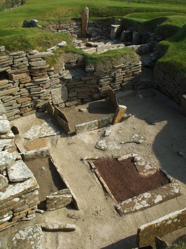 House 4 of Skara Brae Neolithic settlement beside the Bay of Skaill in the Orkney Islands