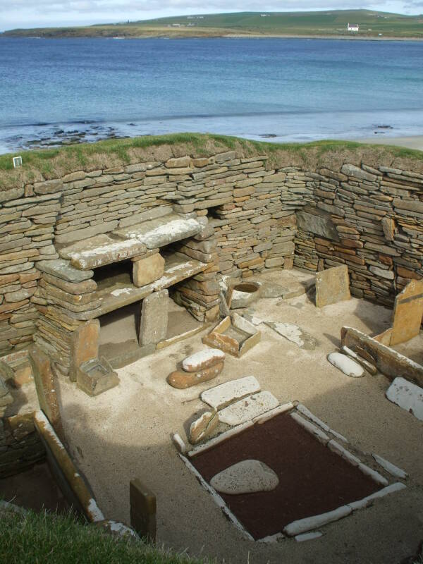 House 1 of Skara Brae Neolithic settlement beside the Bay of Skaill in the Orkney Islands