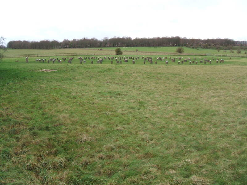 Woodhenge, a wooden structure similar to and near Stonehenge.