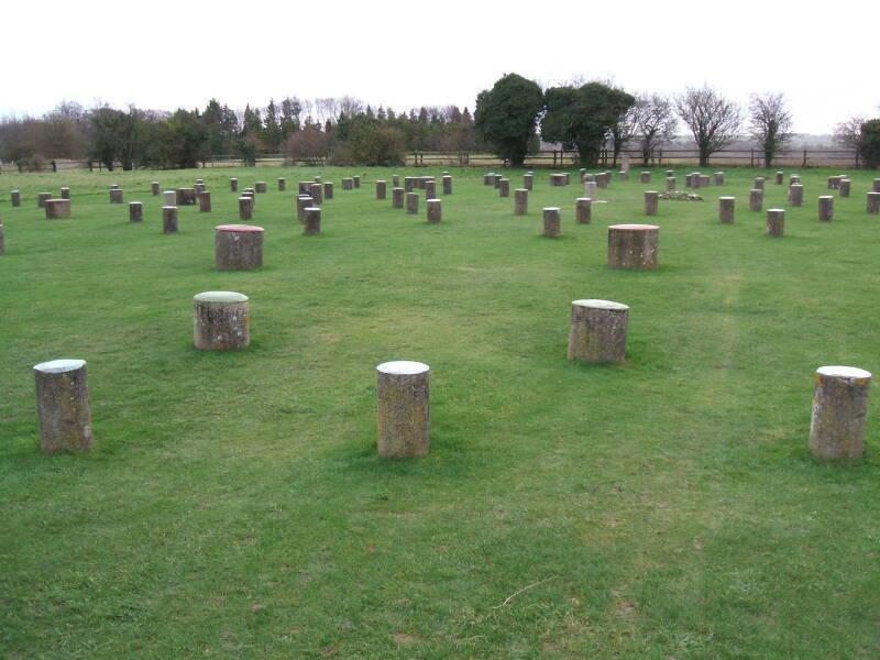 Posts at the reconstructed Woodhenge.
