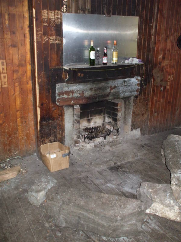 Interior of Staoineag Bothy, in Lochaber, in the Scottish Highlands.