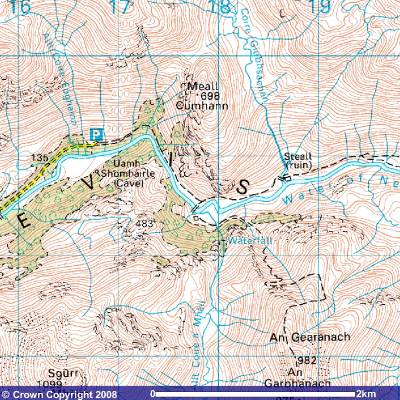 Trekking through the Scottish Highlands from Steall to Glen Nevis.