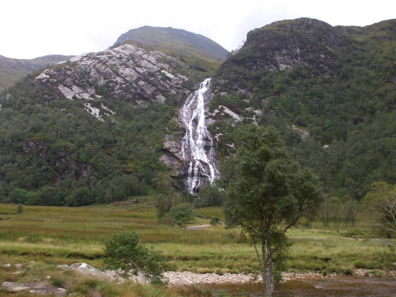 The An Steall waterfall.