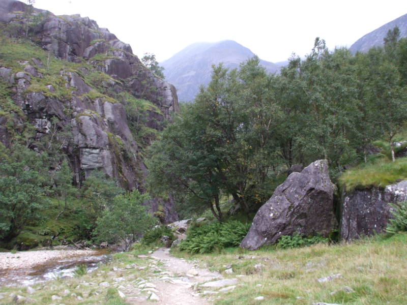 Entering the gorge into Glen Nevis.