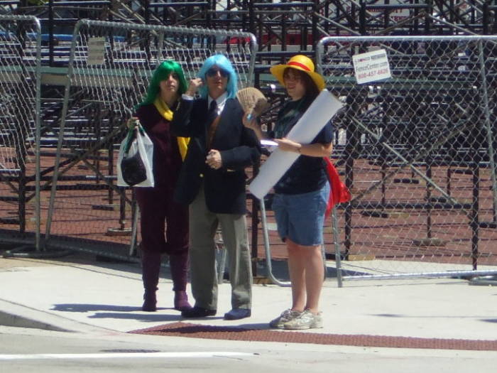 Multicolored wigs at Otakon anime and manga conference in Baltimore.