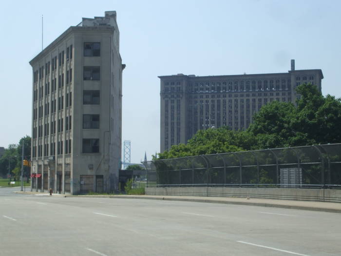 CPA Building and Michigan Central Station in the Corktown area.