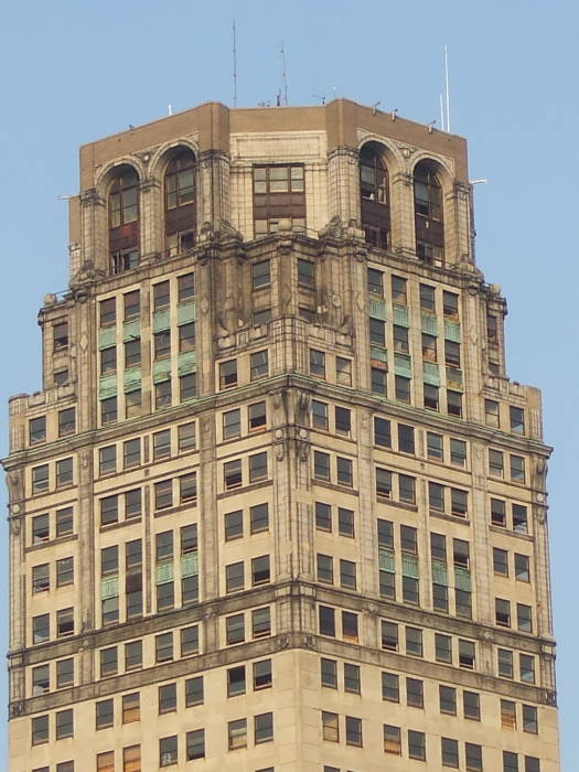 Office towers, largely vacant.