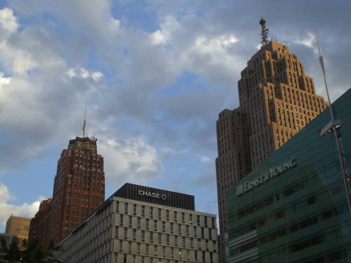 Guardian Building and Penobscot Building in downtown Detroit.