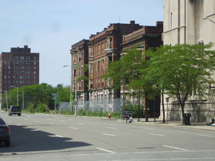 Street beside Masonic Temple in Detroit.