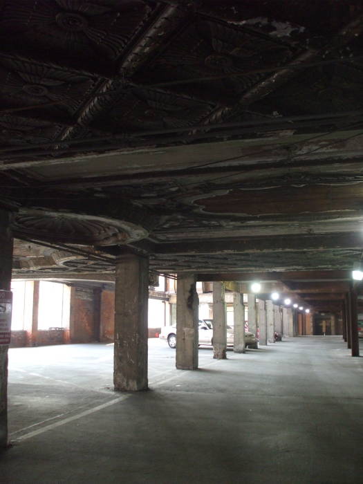 Michigan Building in downtown Detroit, former theatre converted to a parking garage.