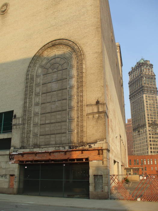 Michigan Building in downtown Detroit, former theatre converted to a parking garage.