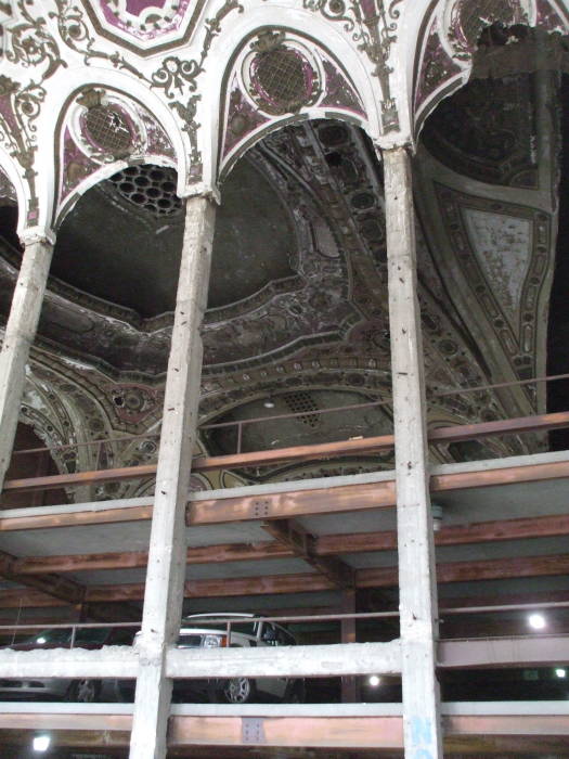 Interior of the Michigan Building in downtown Detroit, former theatre converted to a parking garage.