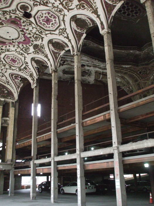 Interior of the Michigan Building in downtown Detroit, former theatre converted to a parking garage.