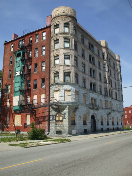 Temple Street east of Cass Street near the Masonic Temple in Detroit.