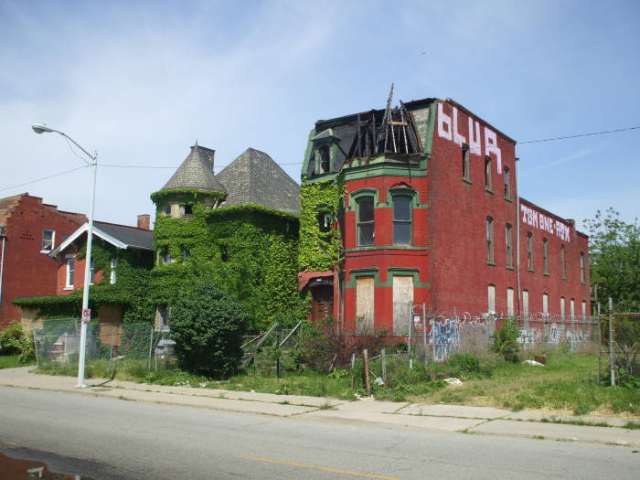 Temple Street east of Cass Street near the Masonic Temple in Detroit.