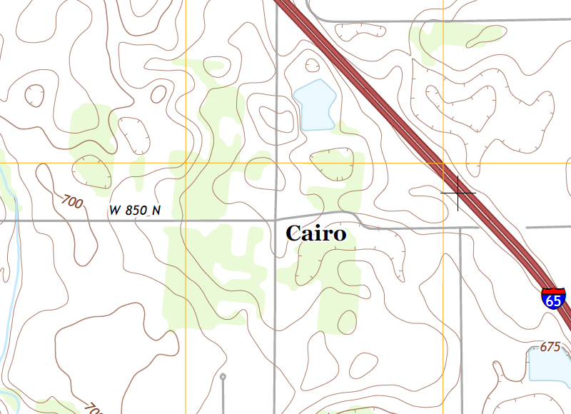 Brookston USGS topological map.