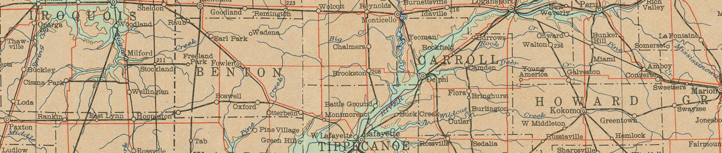 Map NK-16 showing parts of Indiana and Illinois