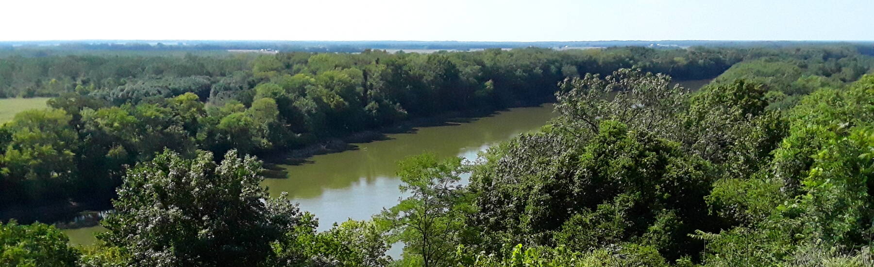 View from the Merom Bluff over the Wabash river into Illinois near the Merom Site prehistoric earthworks.