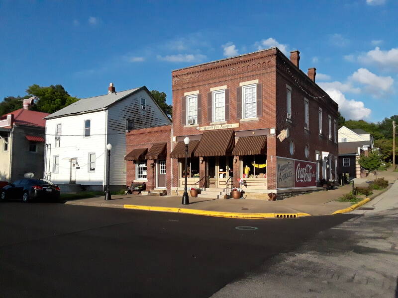 Old business buildings in Tell City, Indiana.