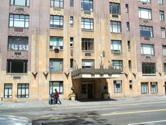 Entrance of 55 Central Park West, Dana Barrett's apartment building as seen in the movie Ghostbusters.